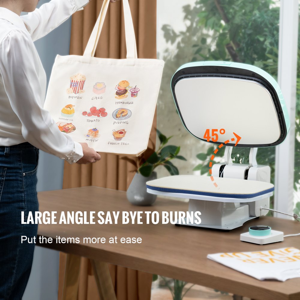 010904582725 - 15x12in VEVOR Auto Heat Press for Effortless Design Transfers