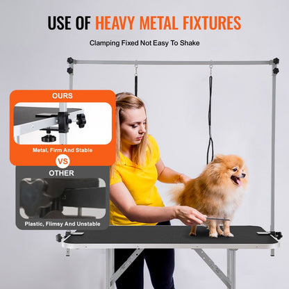 GT-202H - 46'' Durable Stainless Steel Grooming Table for Medium Pets