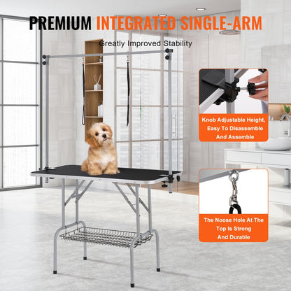 GT-202H - 46'' Durable Stainless Steel Grooming Table for Medium Pets