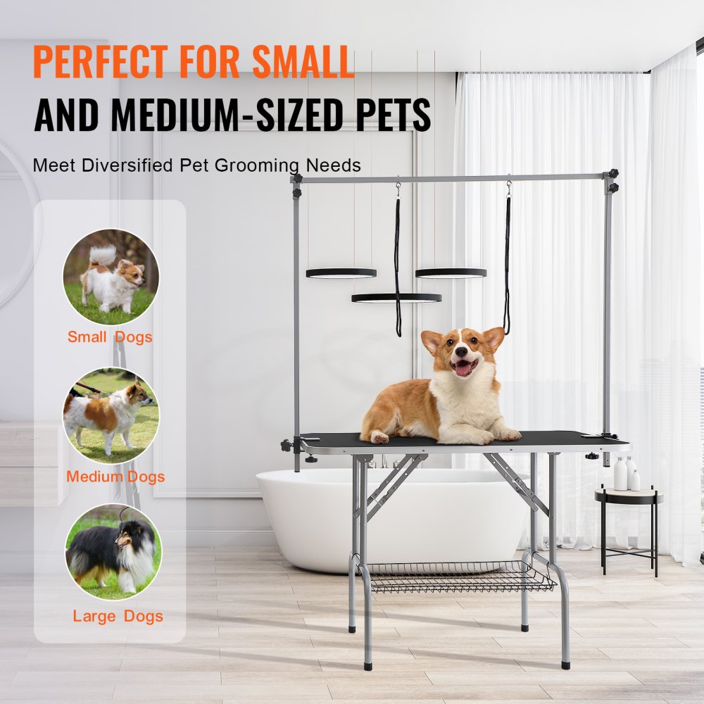 GT-202H - 46'' Durable Stainless Steel Grooming Table for Medium Pets