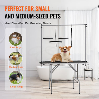 GT-202H - 46'' Durable Stainless Steel Grooming Table for Medium Pets