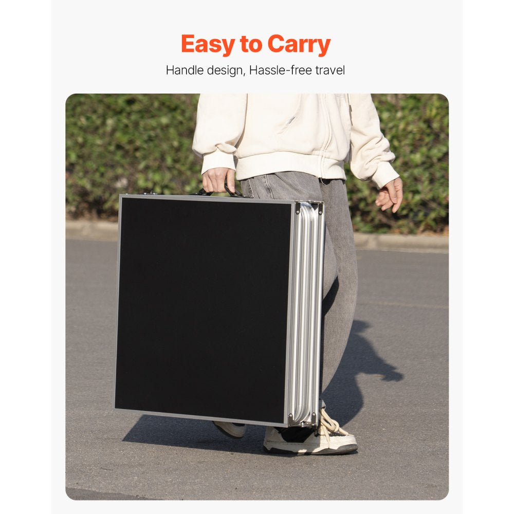 BP-01-2 - 8ft Folding Beer Pong Table with Storage & Carry Handle