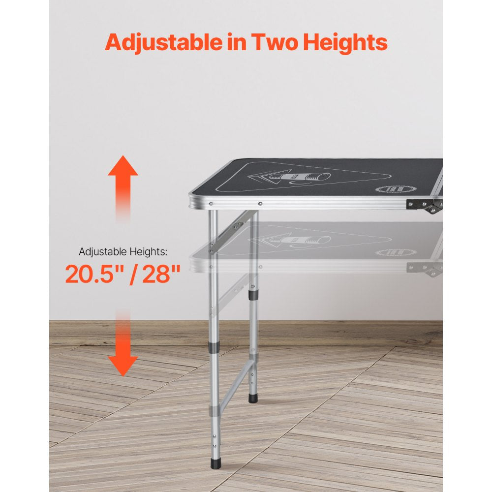 BP-01-2 - 8ft Folding Beer Pong Table with Storage & Carry Handle