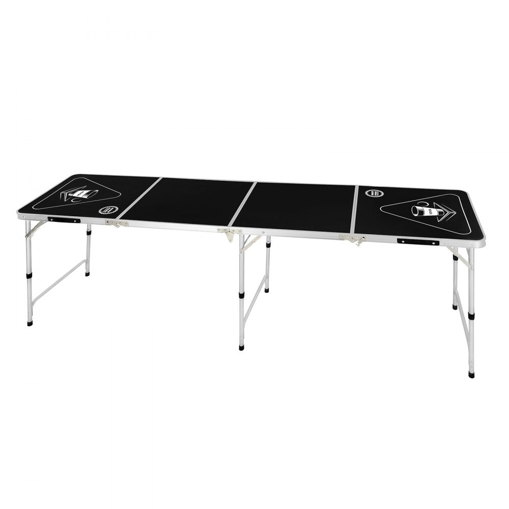 BP-01-2 - 8ft Folding Beer Pong Table with Storage & Carry Handle
