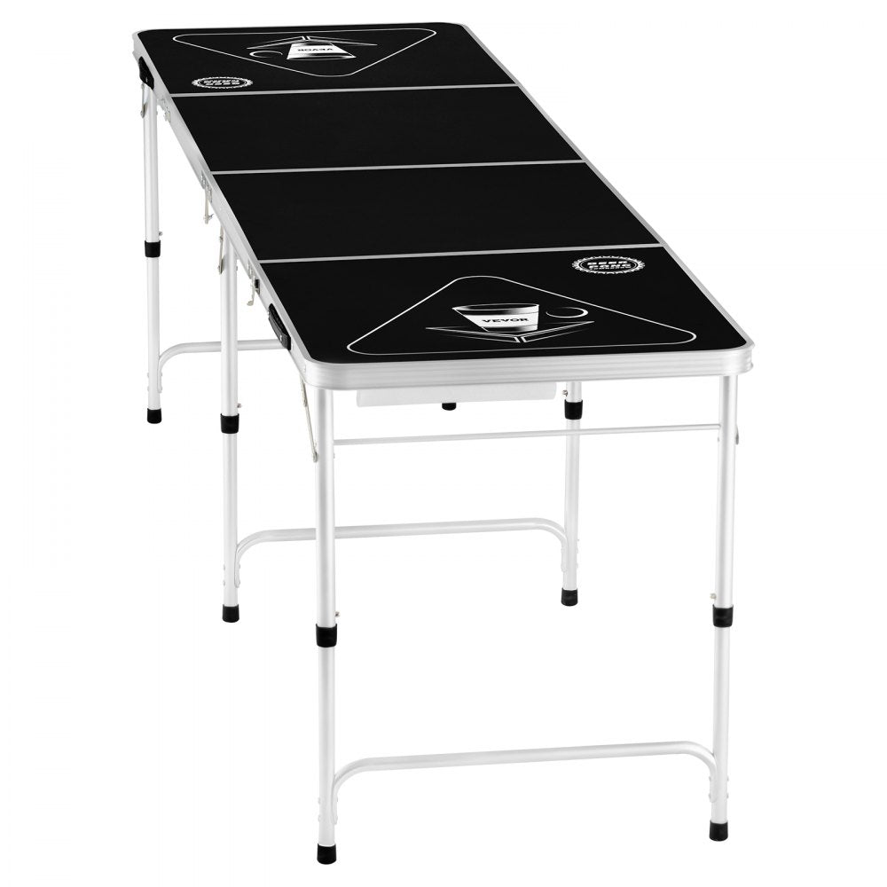 BP-01-2 - 8ft Folding Beer Pong Table with Storage & Carry Handle