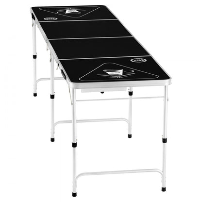 BP-01-2 - 8ft Folding Beer Pong Table with Storage & Carry Handle