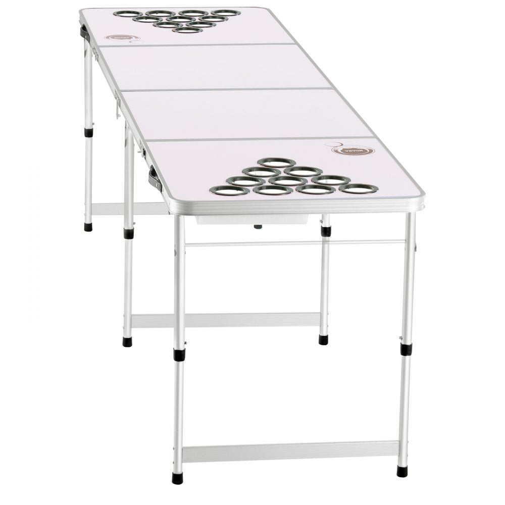 BP-08-2 - 8ft Foldable Beer Pong Table with Adjustable Height