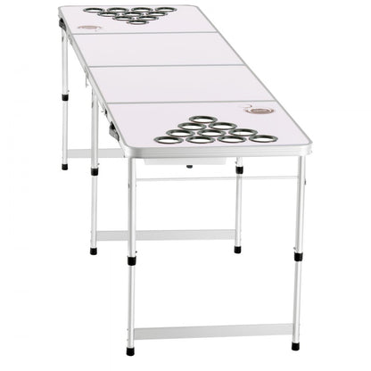 BP-08-2 - 8ft Foldable Beer Pong Table with Adjustable Height