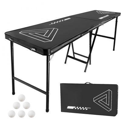 BP-8-PRO-2 - 8' Waterproof Beer Pong Table with Storage & Carry Handle
