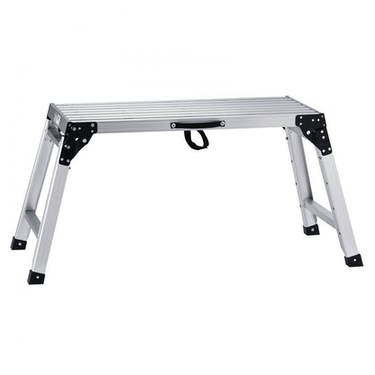 WK3552E-5 - Adjustable 330 lbs Aluminum Folding Platform Ladder for Various Tasks