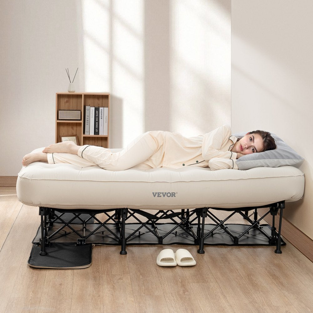 BF003 - Durable Inflatable Camping Bed with Built-in Pump, 2-Minute Setup