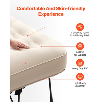 BF004 - Durable Inflatable Camping Bed with Built-in Pump, 2-Person Capacity