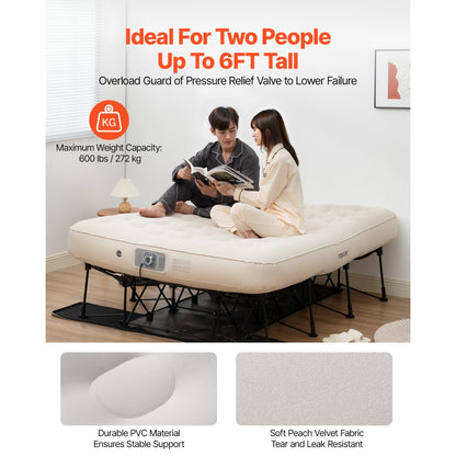 BF004 - Durable Inflatable Camping Bed with Built-in Pump, 2-Person Capacity