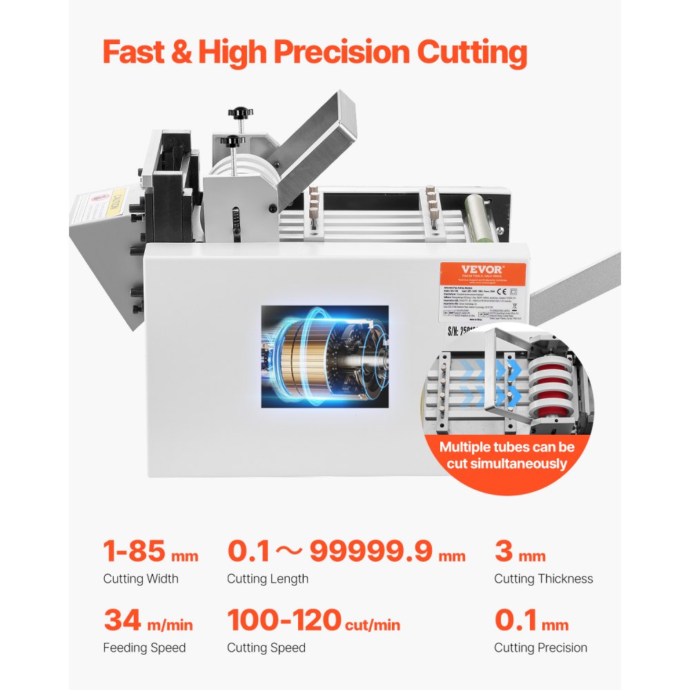 HZX-100 - Automatic Tube Cutter, 1-85mm Width, 100 Cuts/Min