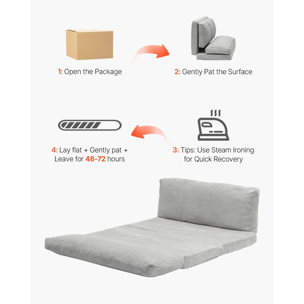 Zdsfd Rgff ZDSFD-4 - Compact Folding Sofa Bed with 25D Memory Foam Comfort ...