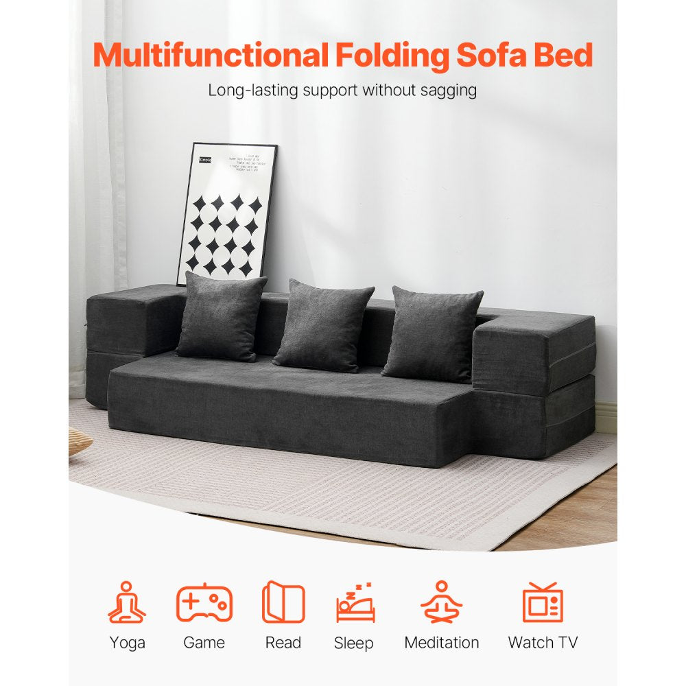 ZDSFD-5 - Compact Foam Folding Sofa Bed with Washable Cover, 40.55" x 75.98"