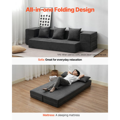 ZDSFD-5 - Compact Foam Folding Sofa Bed with Washable Cover, 40.55" x 75.98"