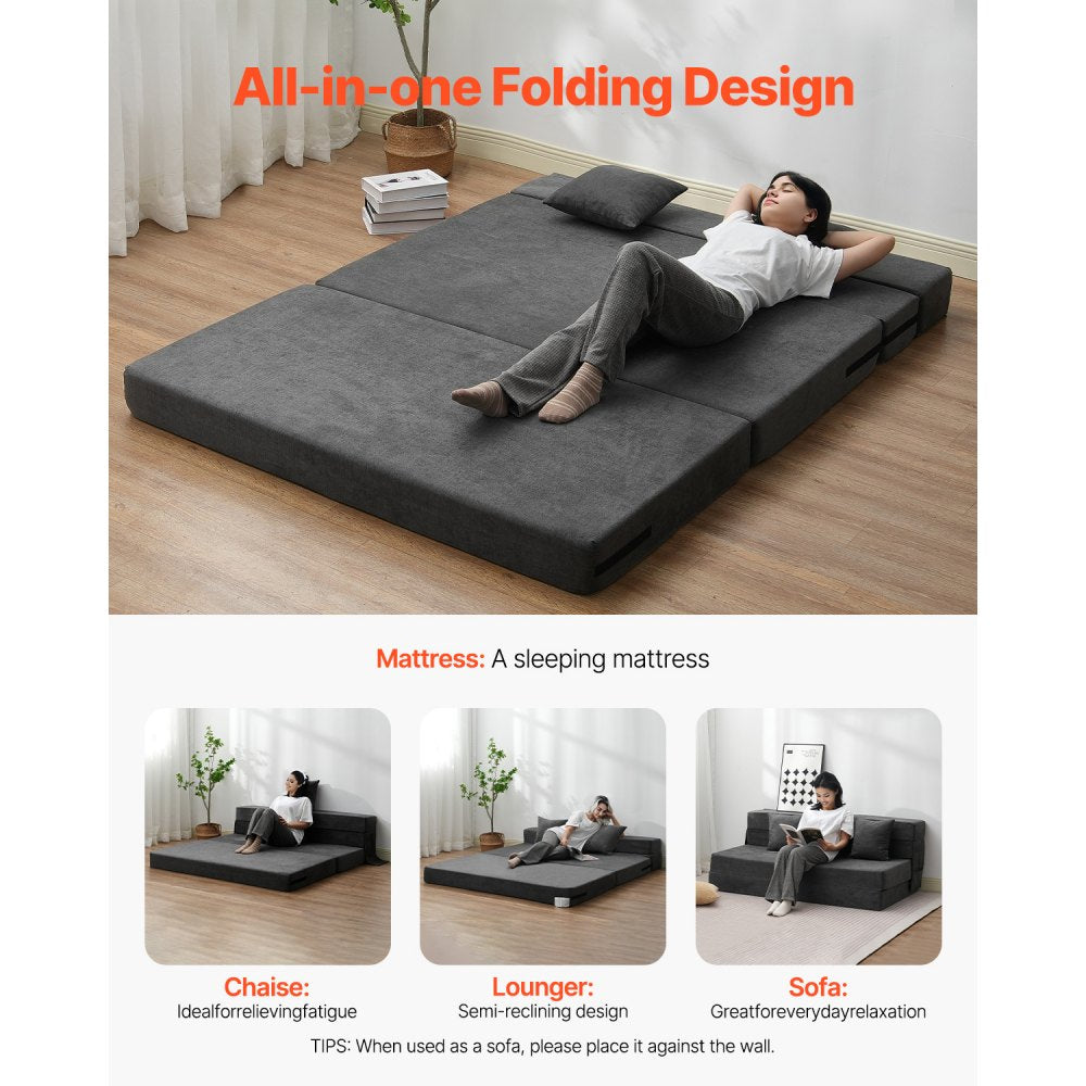 ZDSFD-3 - 3-in-1 Folding Sofa Bed with Memory Foam and Washable Cover