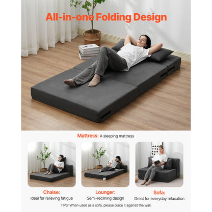 ZDSFD-2 - Versatile 3-in-1 Folding Sofa Bed with Memory Foam