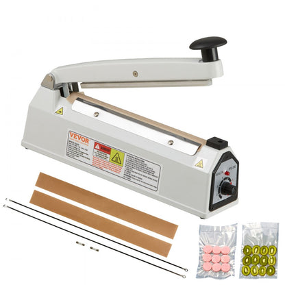 PFS-200L - 8" Manual Impulse Sealer with Adjustable Heat Settings