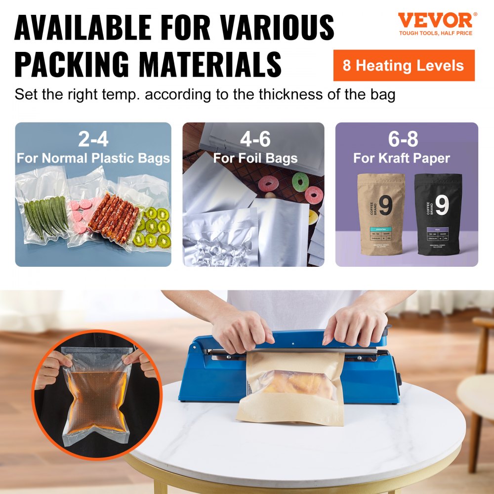 PFS-300A - 12" VEVOR Impulse Sealer with Quick Heating & Adjustable Modes