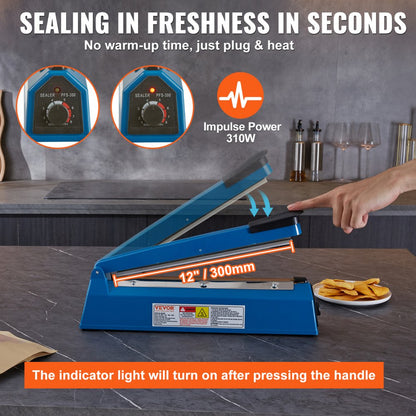 PFS-300A - 12" VEVOR Impulse Sealer with Quick Heating & Adjustable Modes
