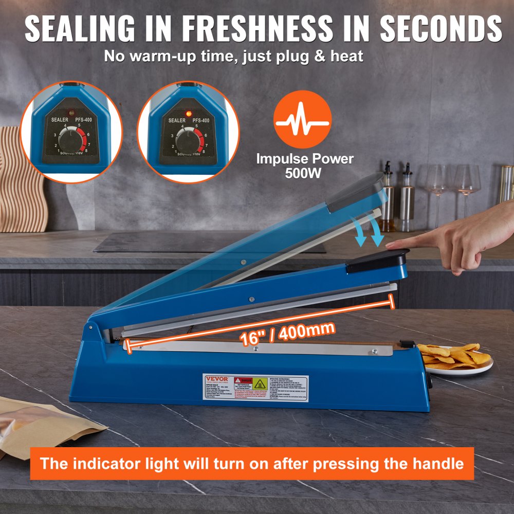 PFS-400A - 16" Adjustable Heat Impulse Sealer for Mylar & PE Bags