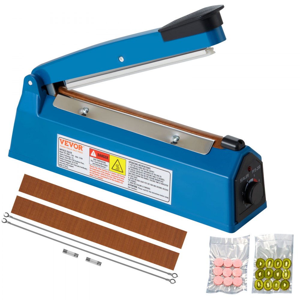 PFS-200A - 8" VEVOR Manual Impulse Sealer with 8 Heat Settings