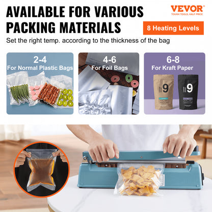 PFS-300I - 12" VEVOR Impulse Sealer with Adjustable Heating for Versatile Sealing