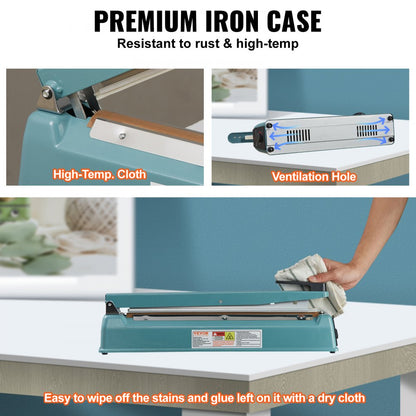 PFS-400I - 16" Portable Impulse Sealer with Adjustable Heat Levels