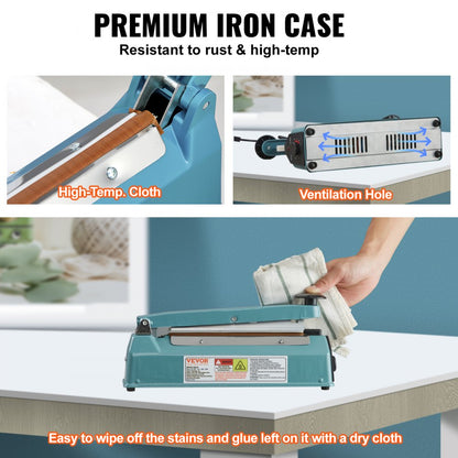 PFS-200I - Durable 8" VEVOR Impulse Sealer with Adjustable Heat Settings