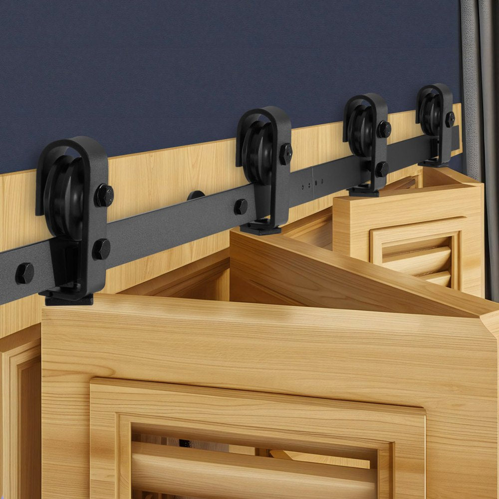 52IN-2D-4K - 52" Bi-Folding Carbon Steel Barn Door Hardware Kit