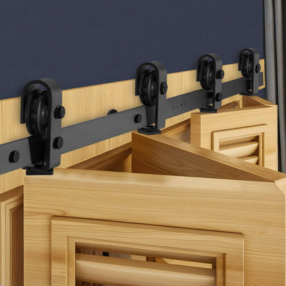 52IN-2D-4K - 52" Bi-Folding Carbon Steel Barn Door Hardware Kit