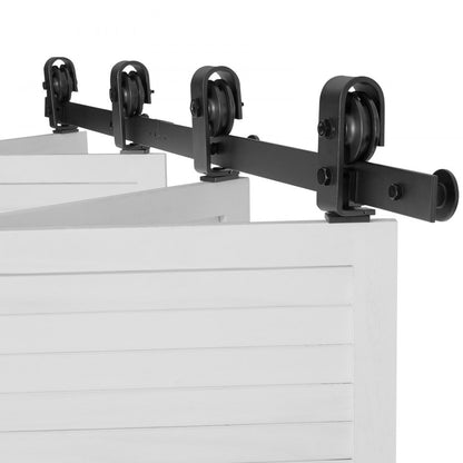 52IN-2D-4K - 52" Bi-Folding Carbon Steel Barn Door Hardware Kit