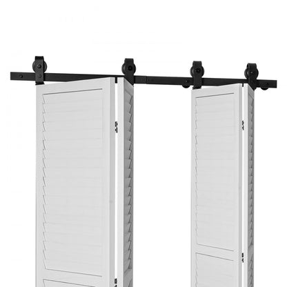 52IN-2D-4K - 52" Bi-Folding Carbon Steel Barn Door Hardware Kit