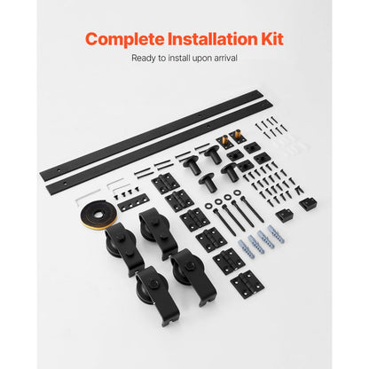 60IN-2D-4K - 60" Bifolding Barn Door Hardware for Four 14" Doors