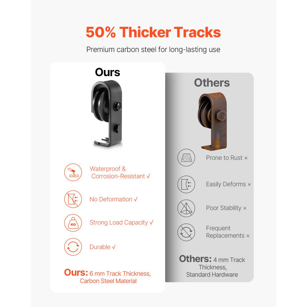 76IN-2D-4K - Heavy-Duty 76" Bi-Folding Barn Door Hardware Kit