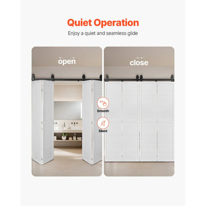 76IN-2D-4K - Heavy-Duty 76" Bi-Folding Barn Door Hardware Kit