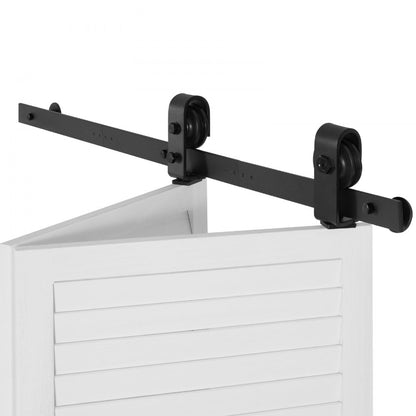 40IN-3D-3K - 40" Black Folding Barn Door Hardware Kit, 330 lbs Capacity