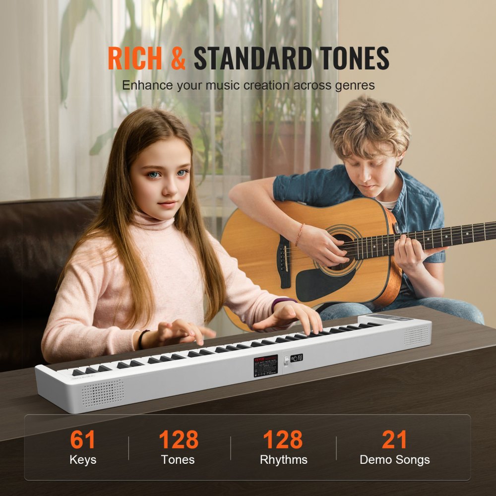 BX-11 - 61-Key Portable Folding Piano with Bluetooth & MIDI Connectivity