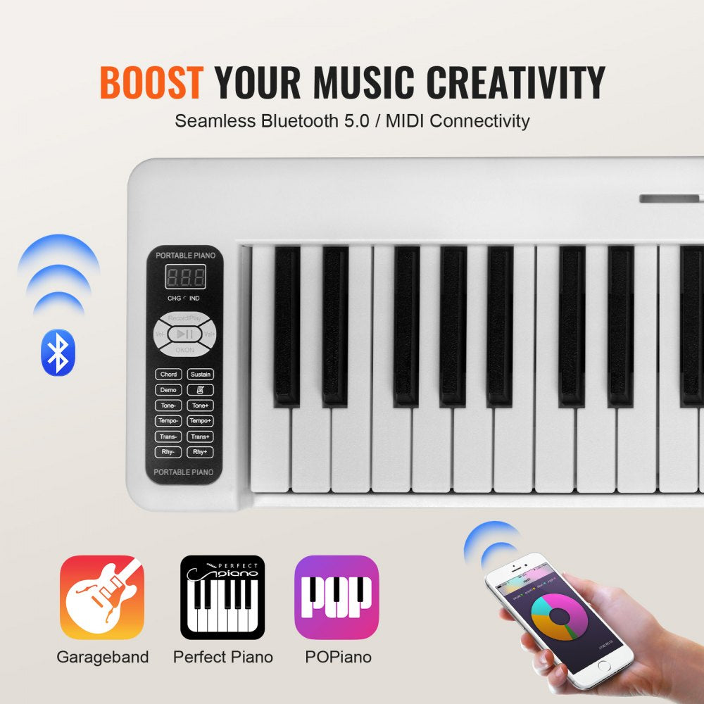 BX-11 - 61-Key Portable Folding Piano with Bluetooth & MIDI Connectivity