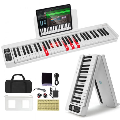 BX-11 - 61-Key Portable Folding Piano with Bluetooth & MIDI Connectivity