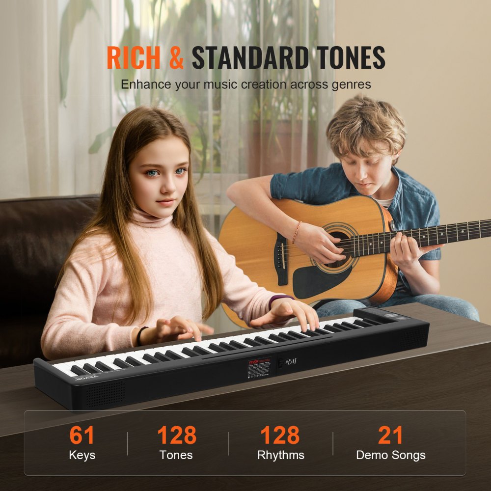 BX-11 - 61-Key Ultra-Slim Folding Piano with Bluetooth & LED Display