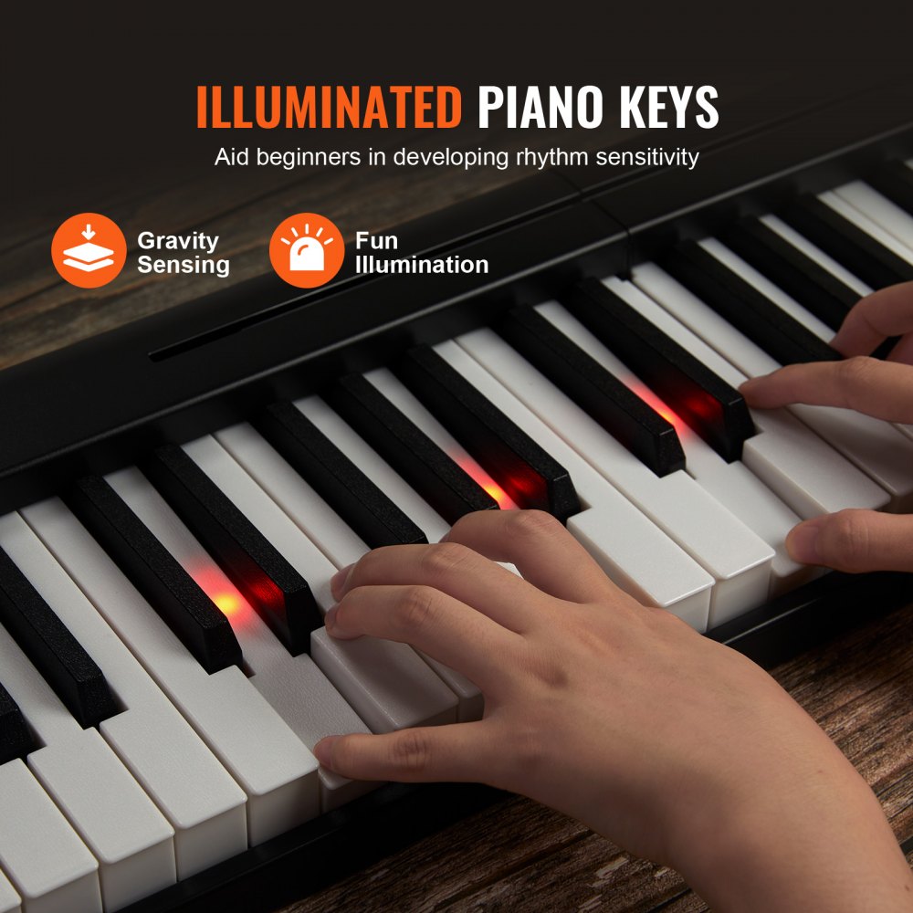 BX-11 - 61-Key Ultra-Slim Folding Piano with Bluetooth & LED Display