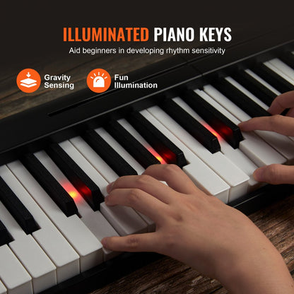 BX-11 - 61-Key Ultra-Slim Folding Piano with Bluetooth & LED Display
