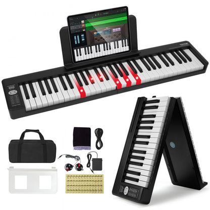 BX-11 - 61-Key Ultra-Slim Folding Piano with Bluetooth & LED Display