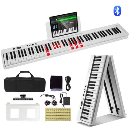 BX-20 - Portable 88-Key Folding Keyboard with Bluetooth and LED Display