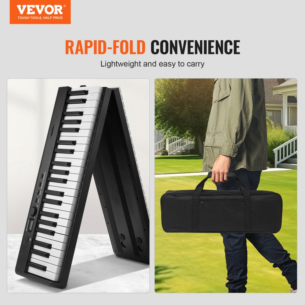 BX-20 - Ultra-Slim 88-Key Folding Piano with Bluetooth & MIDI, Black