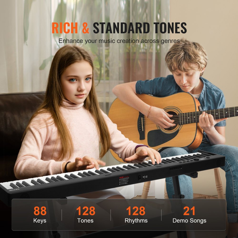 BX-20 - 88-Key Portable Folding Piano with Bluetooth & Rechargeable Battery