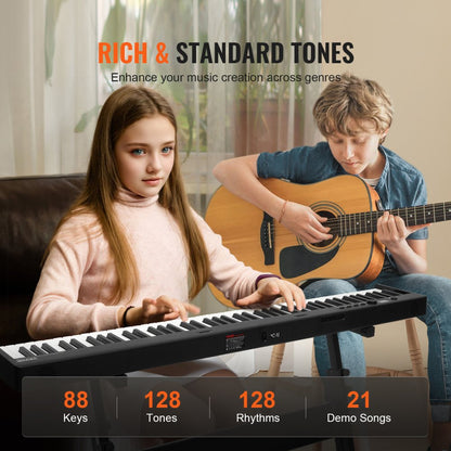 BX-20 - 88-Key Portable Folding Piano with Bluetooth & Rechargeable Battery